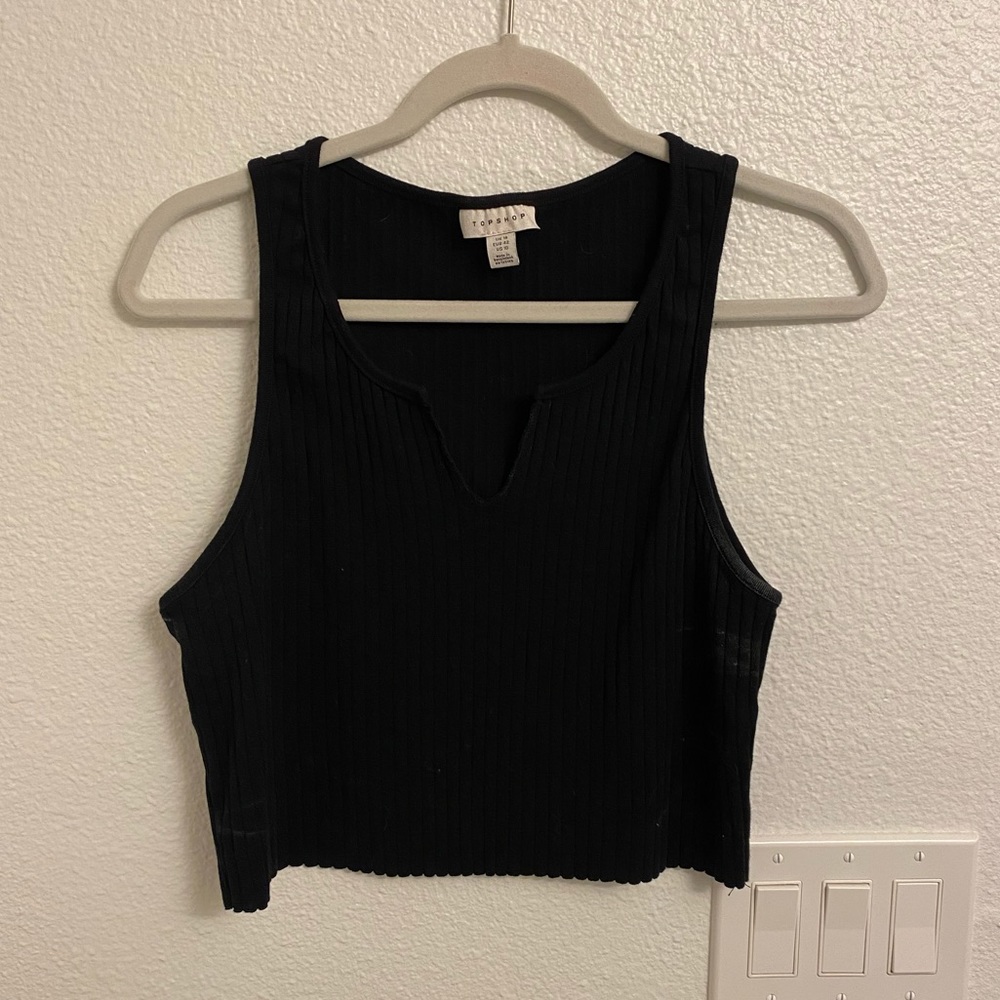 TopShop Black Cropped Tank Top